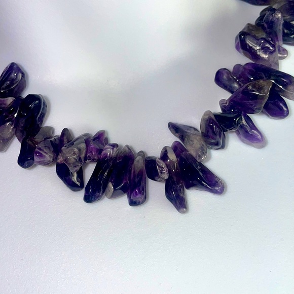 chunky Nauruan Amethyst necklace with Sterling silver clasp - Picture 9 of 10